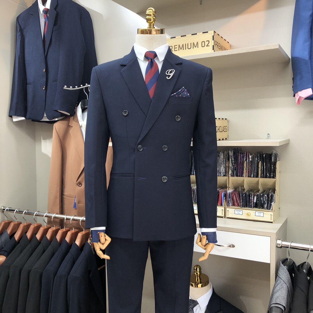 Nhóm Bigsize Màu Xanh Đen - Dòng Medium - Bộ Vest 6 Khuy — 3