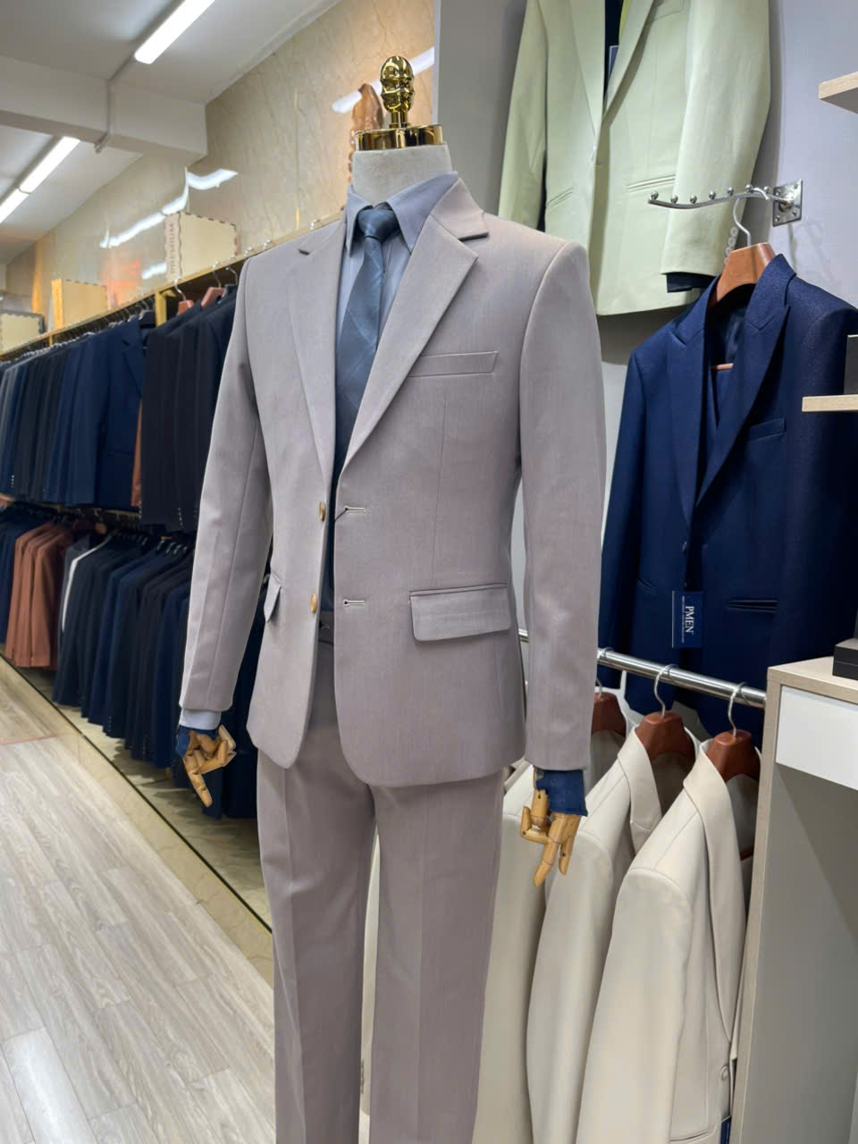 Xám Be MED Áo Vest + Quần — 1