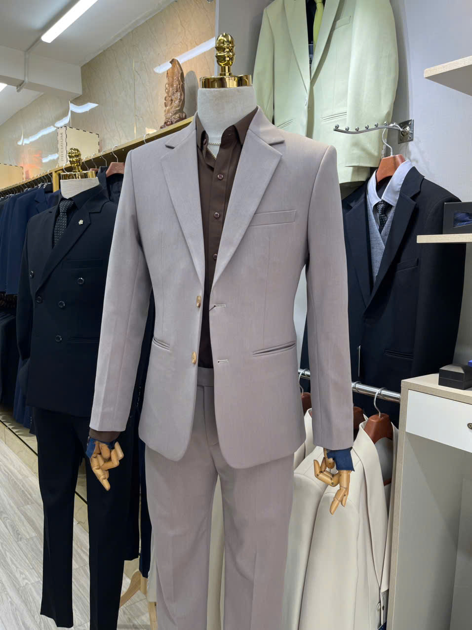 Xám Be MED Áo Vest + Quần — 3