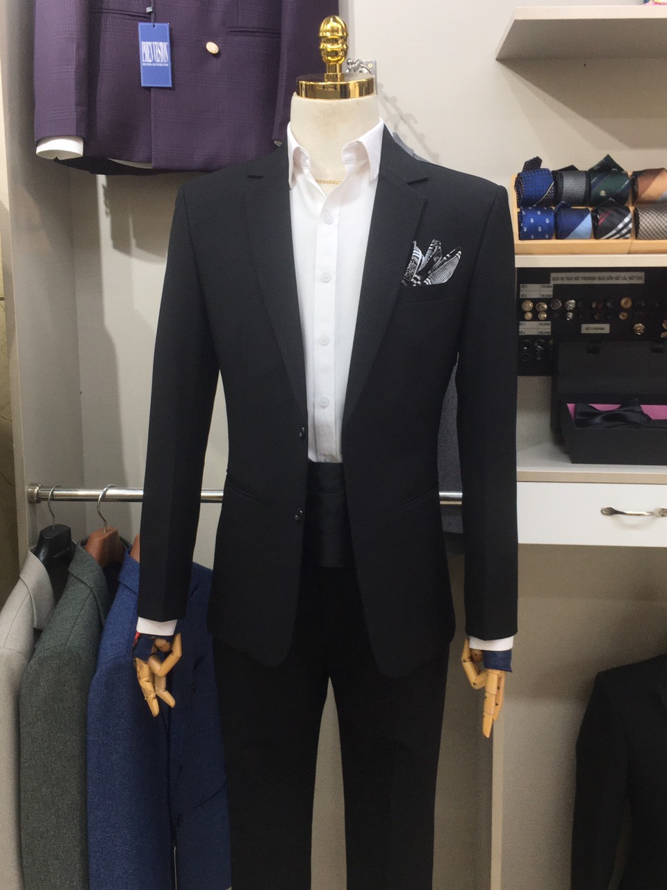 Đen - MED - Áo Vest 2 Nút Ve K — 3