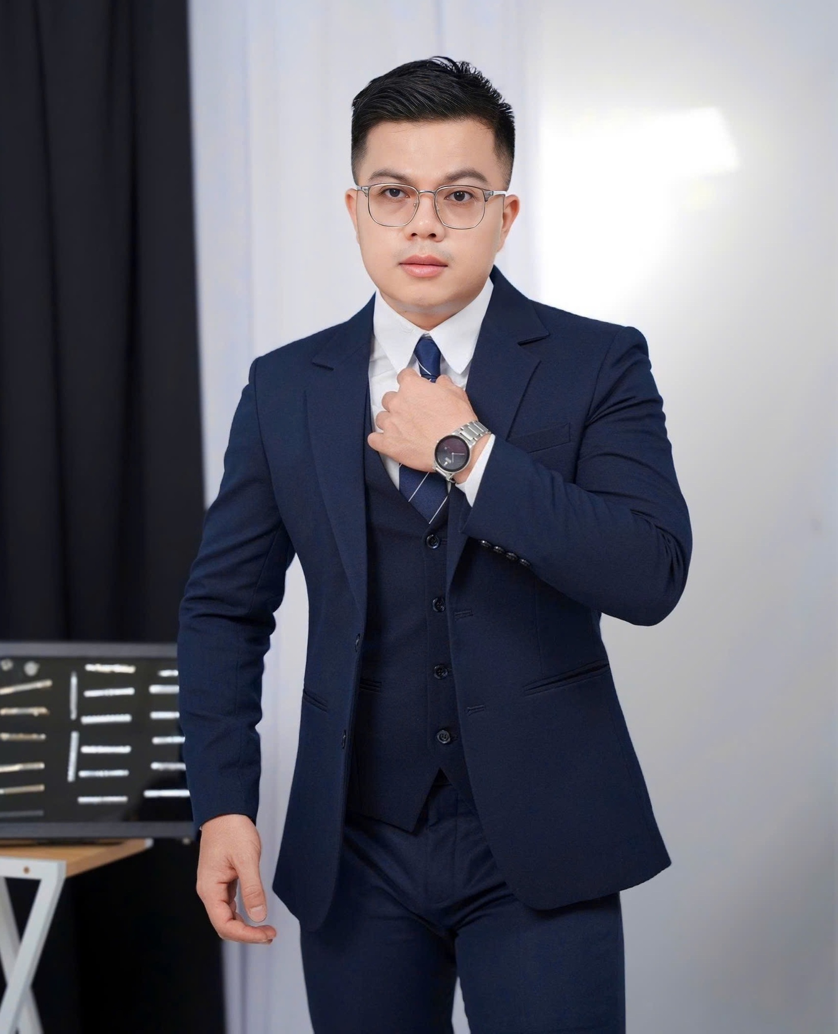 Xanh Đen - MED Áo Vest Cơ Bản+ Quần + Ghile — 1