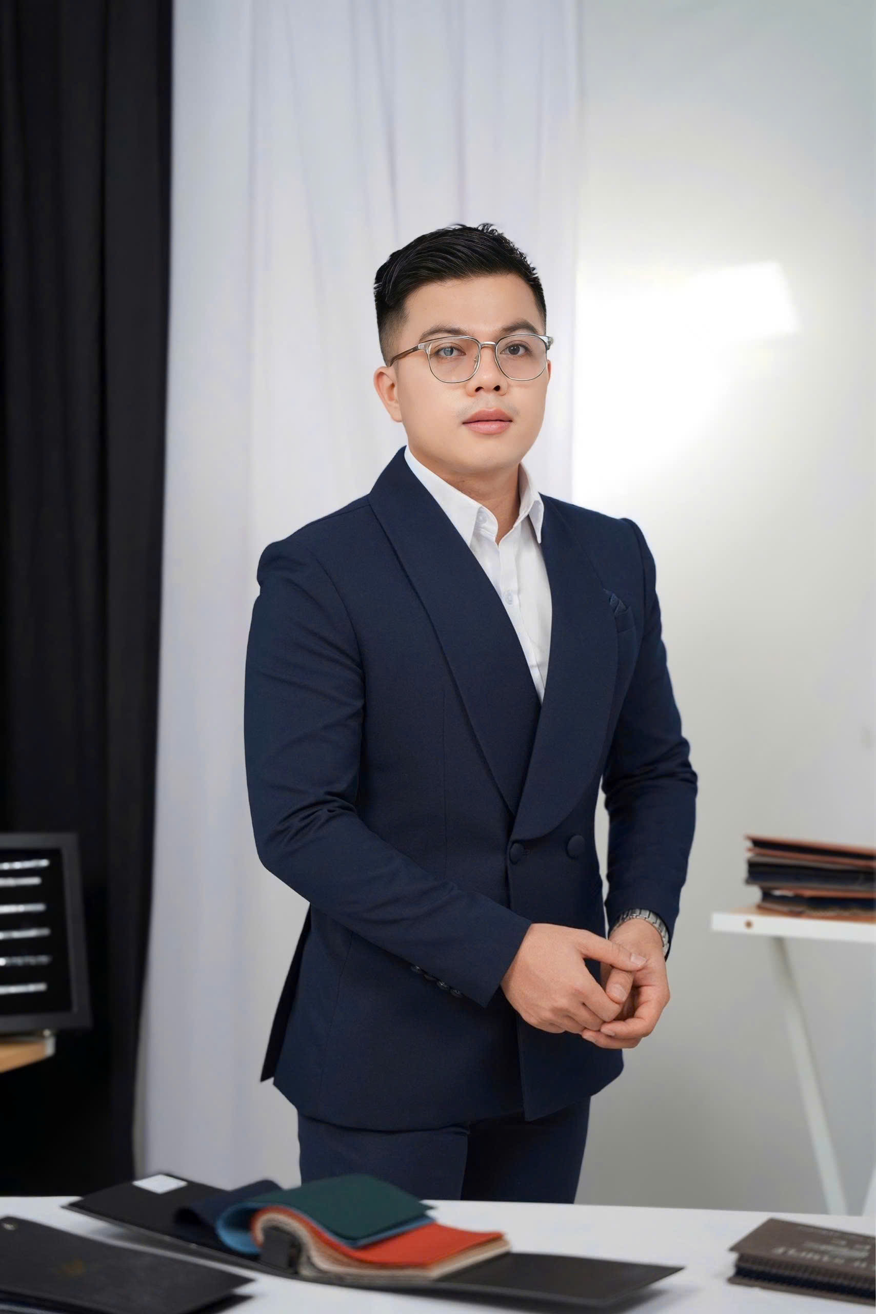 Xanh Đen - MED Áo Vest Thiết Kế + Quần — 1