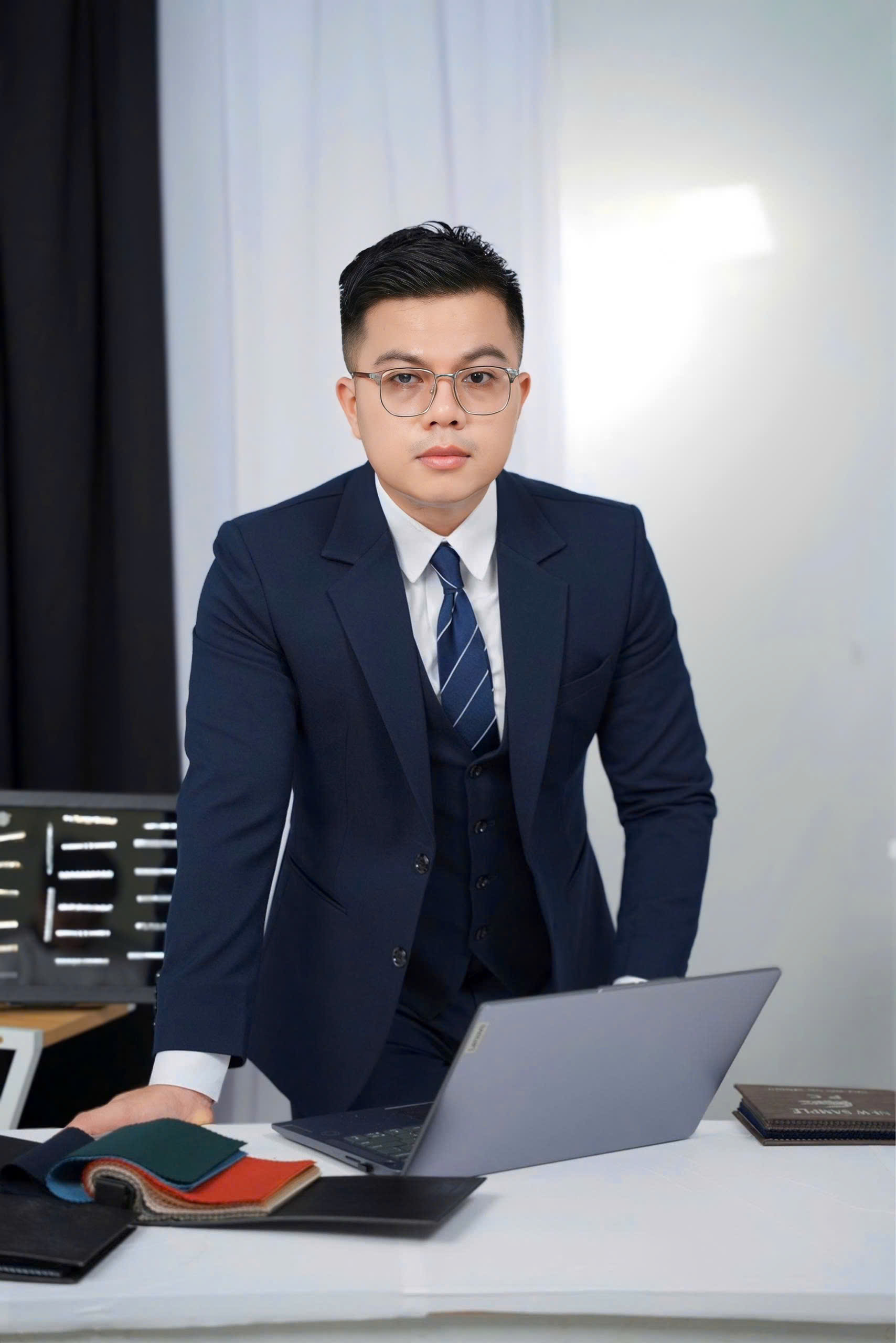 Xanh Đen - MED Áo Vest Cơ Bản+ Quần + Ghile — 4