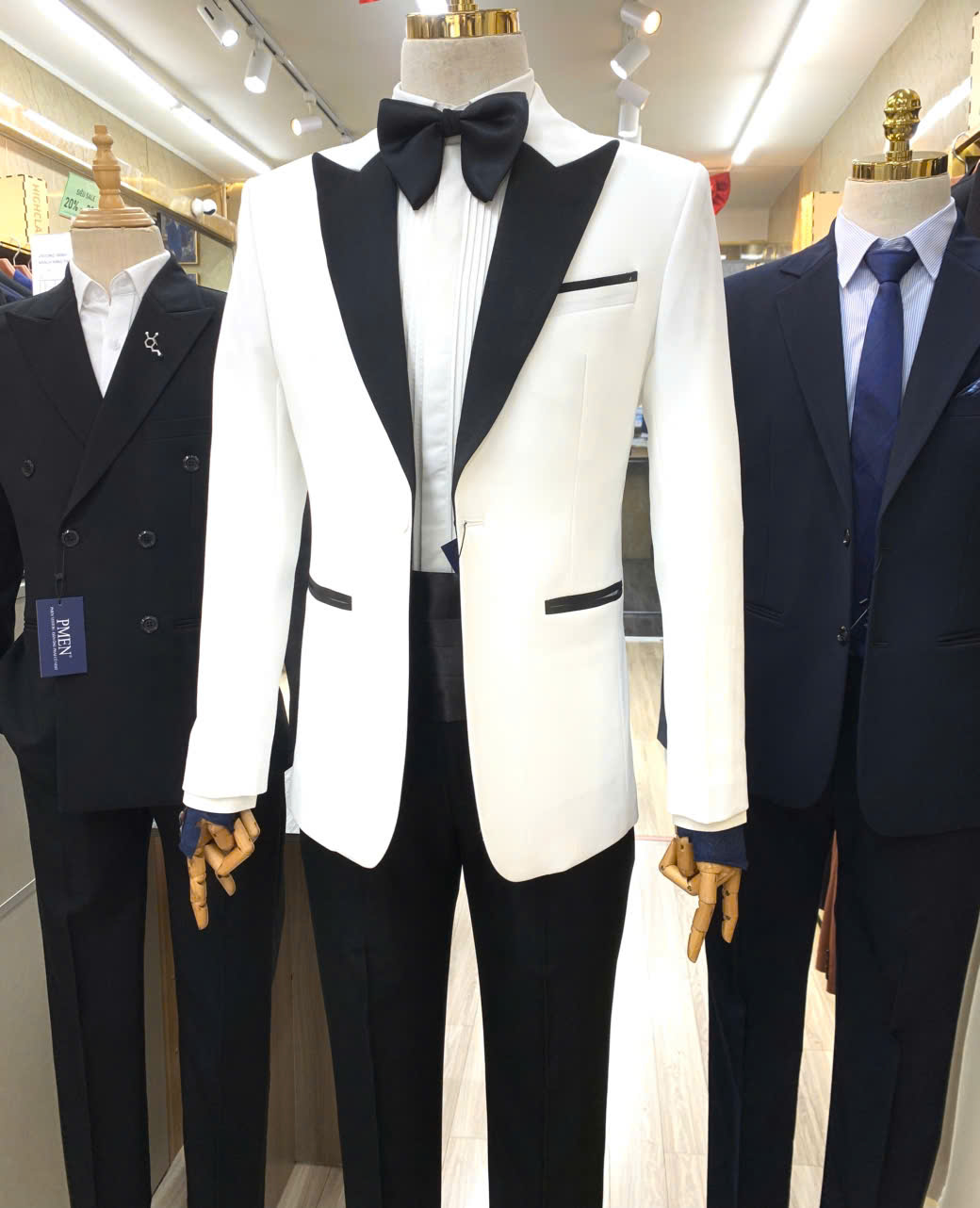 Trắng - MED Áo Vest Tuxedo + Quần — 1