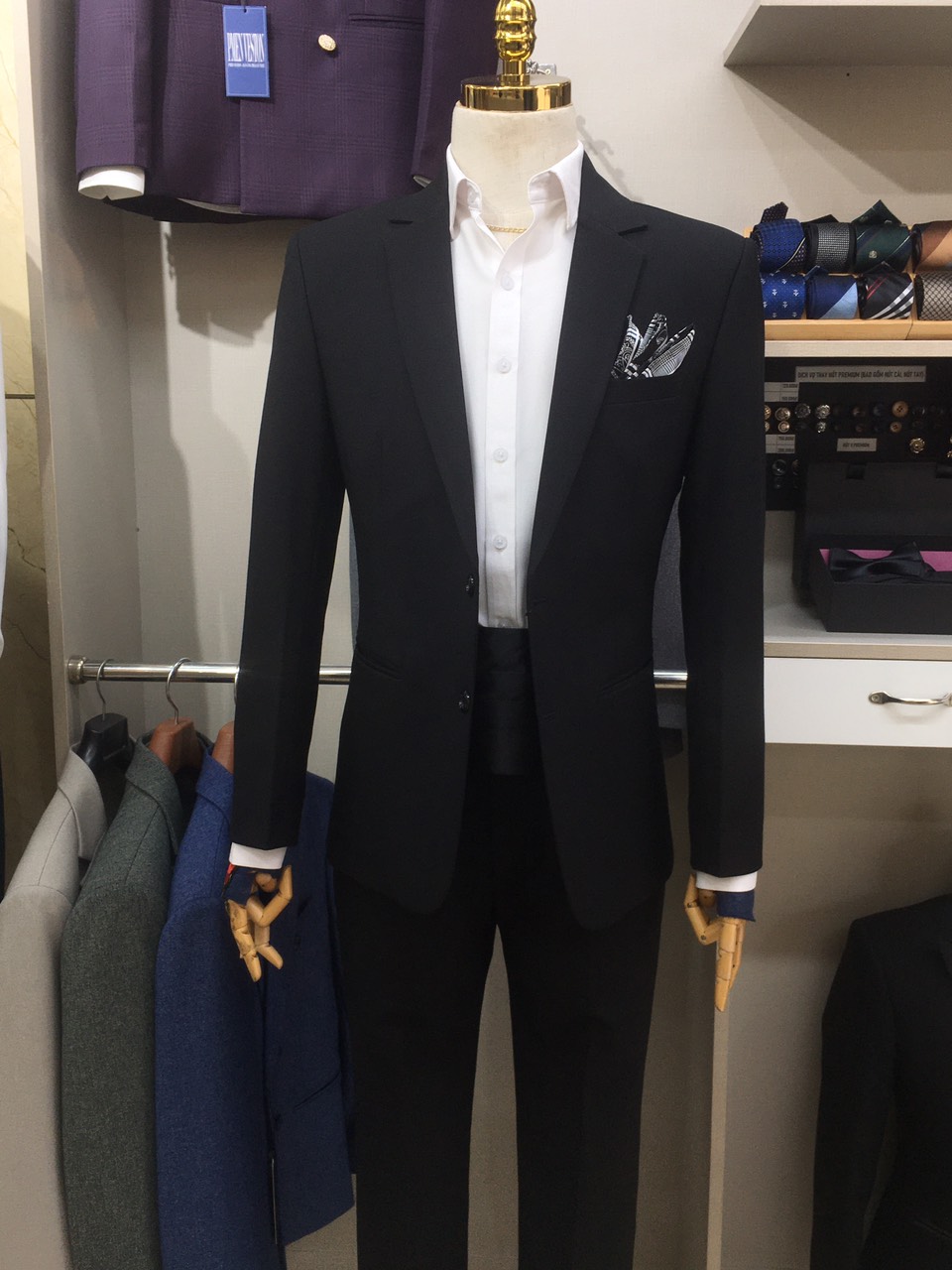 Đen - MED - Áo Vest 2 Nút Ve K — 2